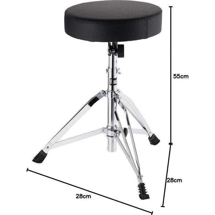 Verstelbare trommelkruk met gevoerde zitting