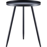 Bijzettafel van metaal, rond, diameter 41 cm, hoogte 49 cm, woonkamertafel met beschermende rand, Scandinavische stijl, dessert, banktafel voor woonkamer, slaapkamer, zwart/zwart