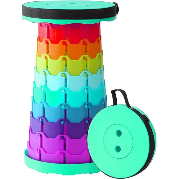 Folding Stool, Height Adjustable, Foldable Stool for Camping, BBQ, Kitchen, Tool Room, Children, Load 200 kg