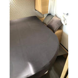 Queensize bed bedset van 2, 1 molleton, 1 hoeslaken antraciet (130-160 cm x 210 cm) voor caravan of caravan Oeko-TEX - 100% katoen