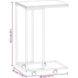 Bijzettafel, salontafel, salontafel, woonkamertafel, banktafel, telefoontafel, tafel, theetafel, woonkamer, met wielen, wit, 40x30x63,5 cm