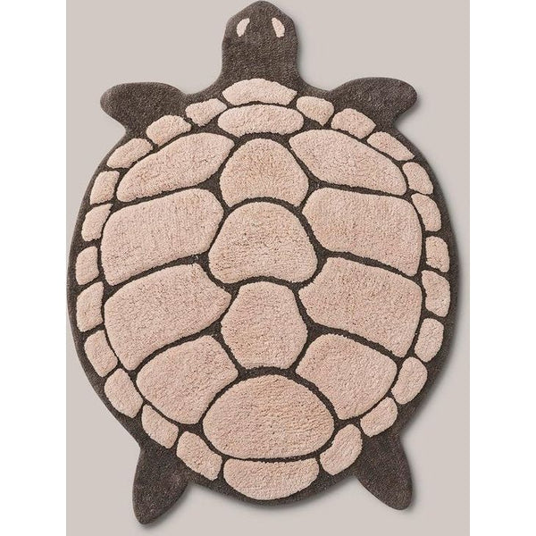 Badmat in de vorm van een schildpad Staycation Collectie, Decoratie voor de badkamer, Duurzaam Katoen, Oeko-Tex® Standaard 100 Gecertificeerd - Roze, 75 x 98 cm