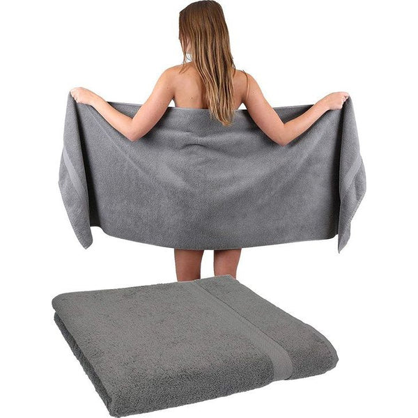 Betz Set van 2 premium saunadoeken, saunahanddoeken, 100% katoen, badstof, XXL, badhanddoek, strandhanddoek, afmetingen 70 x 200 cm, kleur antracietgrijs