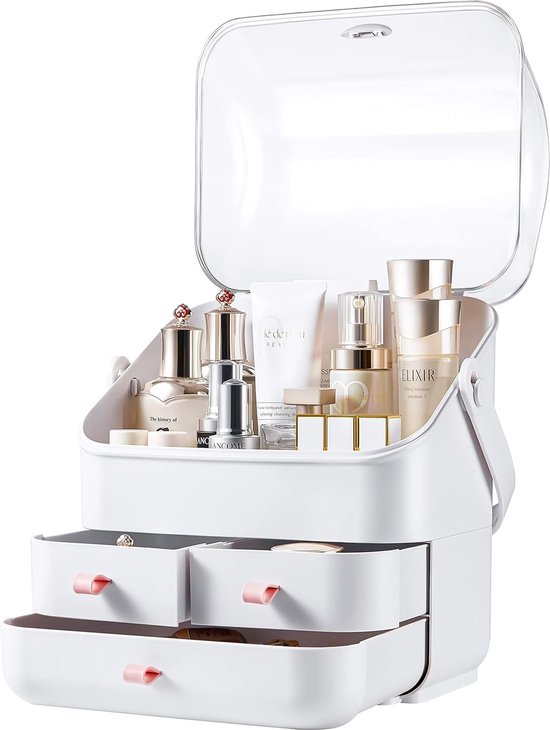 Make-up opslag Cosmetische organisator Cosmetische kaptafel met dekselladen Grote capaciteit (1#)