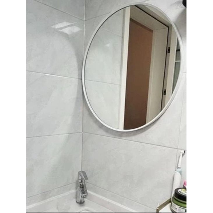 Ronde spiegel, wandspiegel, 40 cm, badkamerspiegel voor hal, woonkamer, slaapkamer, wit Vertaling: Ronde spiegel, wandspiegel, 40 cm, badkamerspiegel voor de hal, woonkamer, slaapkamer, wit.