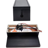 Houten kabelbeheerdoos Verlengsnoer Stekkerdoos Overspanningsbeveiliging Kabelbeheer Concealer Organizer Cover voor Bureau Thuiskantoor Keuken (zwart)