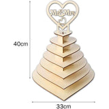 Hartvormige displaystandaard, middenstuk, perfect voor feesten, bruiloften en snoepbar, houten chocolade-tentoonstellingsstand, bruiloftsfeest, decoratie, 7 lagen