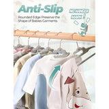 Pak van 30 fluwelen kleerhangers voor baby's (29 cm breed) - kinderkleerhangers met roségouden haken, antislip fluwelen kleerhangers voor kledingkast, 360° draaibare haken, voor baby-/peuter-/kinderkleding (grijs)