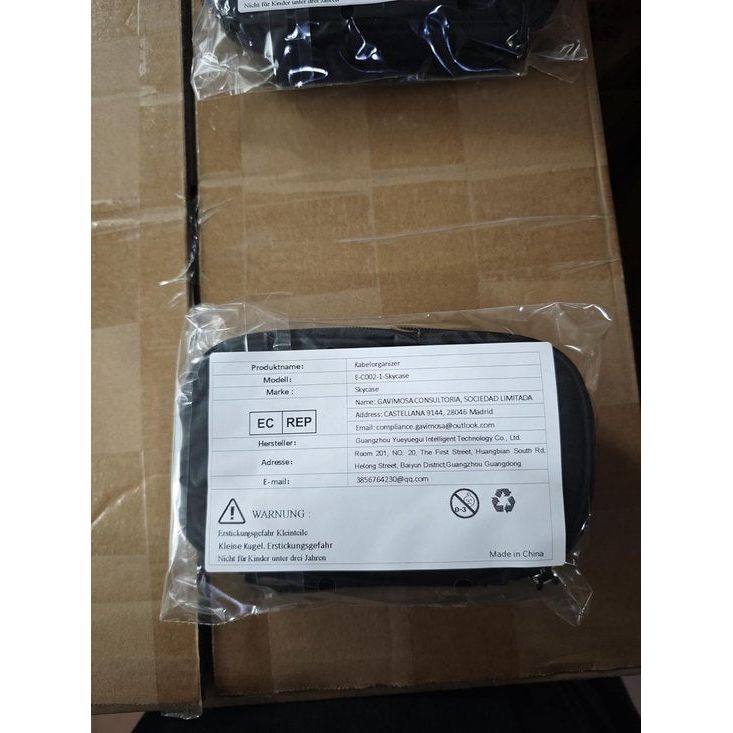 Kabeltas, organizer voor elektronica-accessoires, draagbare kabelorganizer, dubbele kabeltas voor elektronische accessoires, USB-powerbank, SD-kaart, oplaadkabel, 18 x 10 x 5,6 cm, zwart