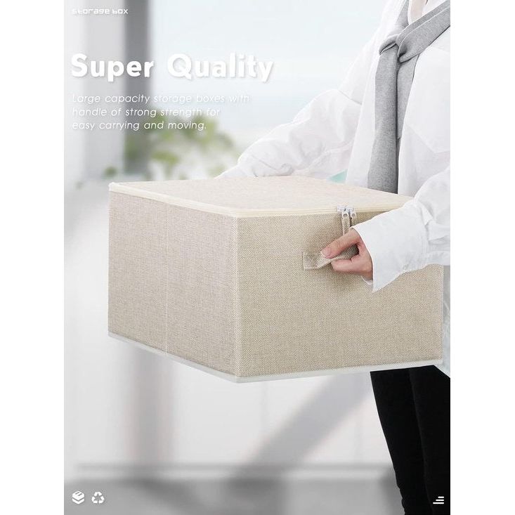 Opvouwbare opbergdoos stof 43x34x23 cm, set van 2