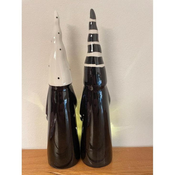 Kerstdecoratie Verlichte decoratieve figuur engel Kabouter Kerstman Mintwit Set van 2