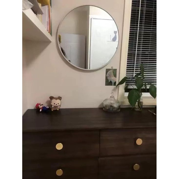 Ronde spiegel, wandspiegel, 40 cm, badkamerspiegel voor hal, woonkamer, slaapkamer, wit Vertaling: Ronde spiegel, wandspiegel, 40 cm, badkamerspiegel voor de hal, woonkamer, slaapkamer, wit.