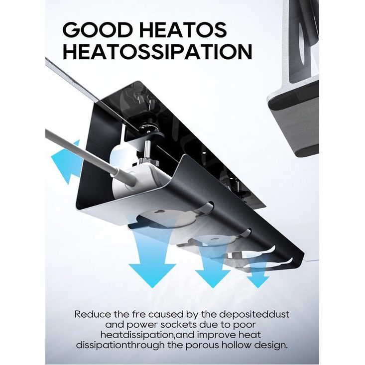 Kabelbeheer onder het bureau, zonder boren onder het bureau Kabelbeheer, kabelgootbureau, kabelmand voor het beheren van kabels en stekkerdozen - 43 x 15 x 12 cm, zwart