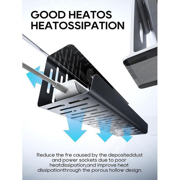 Kabelmanagement onder het bureau, zonder boren, ondertafel, kabelgoot bureau, kabelmand voor het beheren van kabels en stopcontacten, 35 x 13 x 12 cm, zwart