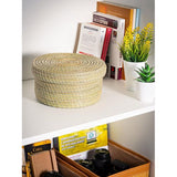 Opbergmand met deksel - 22 x 22 x 11 cm - Handgemaakte decoratiemand en dienblad - Voor opslag in de badkamer - Perfecte opslag van speelgoed - Deksel dient als dienblad