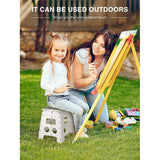 33 cm opstapkruk, inklapbaar, wit, opvouwbare kruk, draagbare klapstoel, voetenbank, vouwkruk, tot 136 kg, voor volwassenen