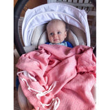 XXL 2x Fouta strandhanddoek, handdoek, saunahanddoek, badhanddoek, hamamdoek, yogadeken, pestemal, dames en heren, in koraal en aquakleuren, als cadeauset van 2, extra groot, licht, 100 x 200 cm