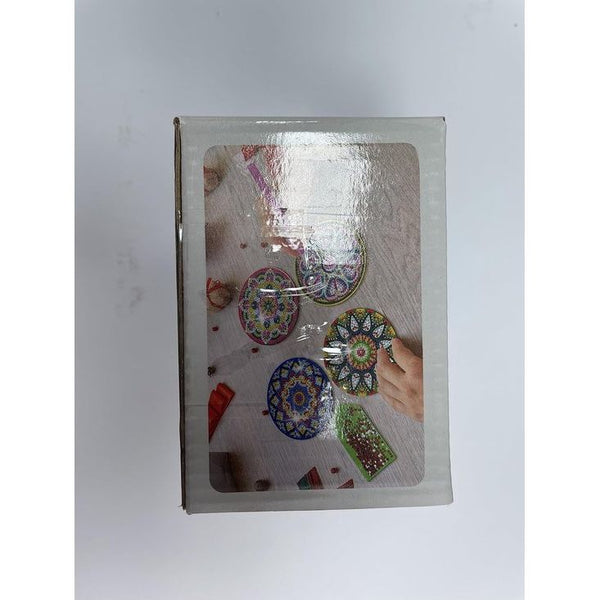 8 stuks Diamond Painting onderzetters met houder, diamond painting voor volwassenen, herbruikbare doe-het-zelf kerstmokkenonderzetters met diamanten en montagegereedschap voor kopjes, vazen, kaarsen decoratie