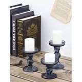 3 stuks kristalheldere kandelaars in verschillende afmetingen, elegante tafeldecoratie, theelichthouder voor romantisch diner, bruiloft, Kerstmis, verjaardag, blauw