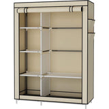 UDEAR Closet Organizer Kledingkast Kledingopslagplanken, Niet-geweven Stoffen Hoes met Zijzakken, 105 * 45 * 170 CM,Beige