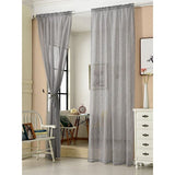 Gordijn, transparant met plooiband in linnen-ook, voile, voor woonkamer, kinderkamer en slaapkamer