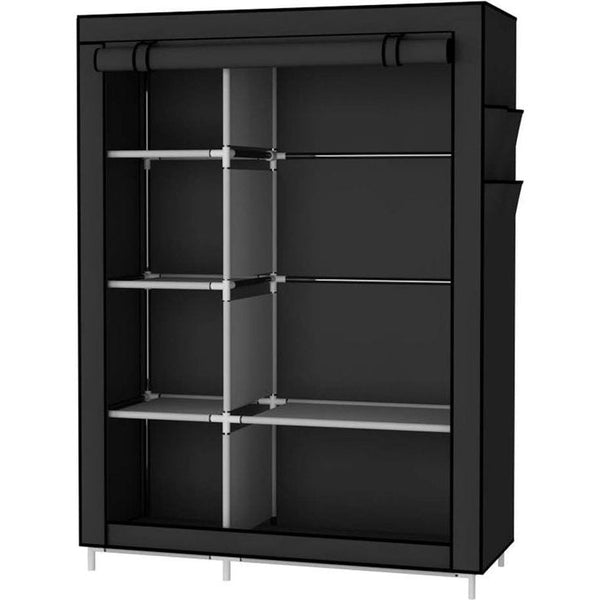 Kledingkast vouwkast linnenkast kast kleding opslag organisator canvas 105 x 45 x 170 cm zwart