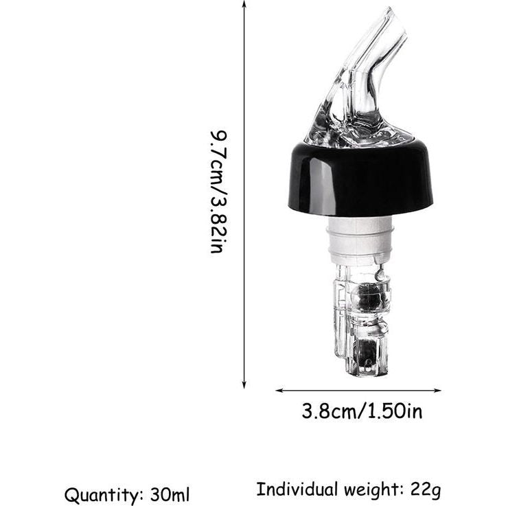 4 stuks schenktuit, maatschenker, doseerschenker, transparant, 30 ml, kunststof, voor wijn, schnaps en olie 4 stuks schenktuiten, maatschenker, doseerschenker, transparant, 30 ml, kunststof, voor wijn, schnaps en olie.