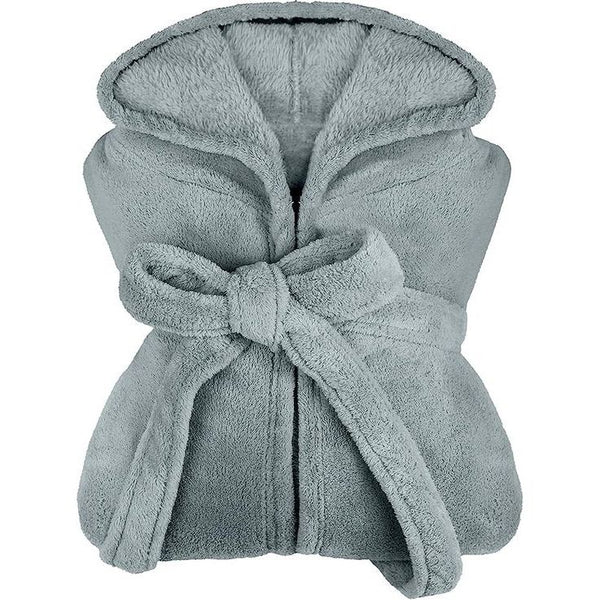 extra zachte badjas met capuchon van knuffelfleece - in moderne kleuren en verschillende maten - Unisex & kuitlengte
