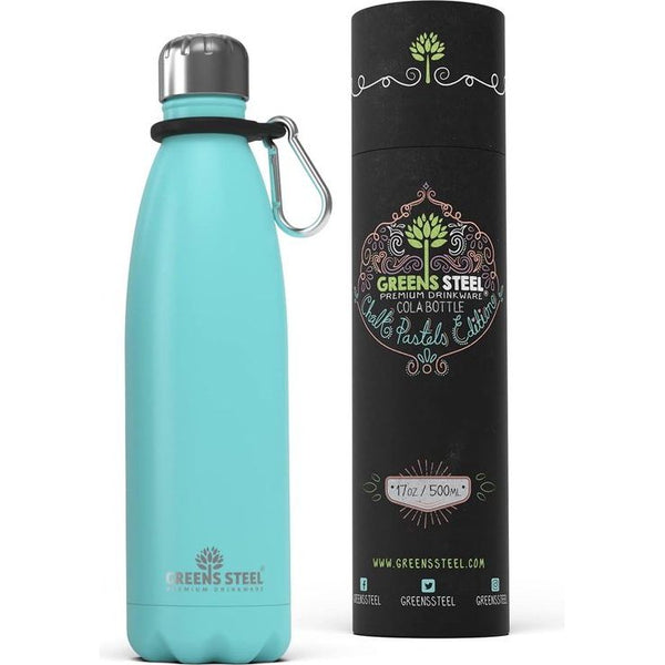 ater Bottle - Vacuüm geïsoleerde dubbele wand met Push Lid/Leak Proof Thermal Travel Sports Fles Koffie Kantine/Cola vorm Bonus waarde bundel door, blauw