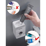Wall Mount Automatische tandpastadispenser, waterdicht en stofdicht, grijs, verpakking van 2 stuks