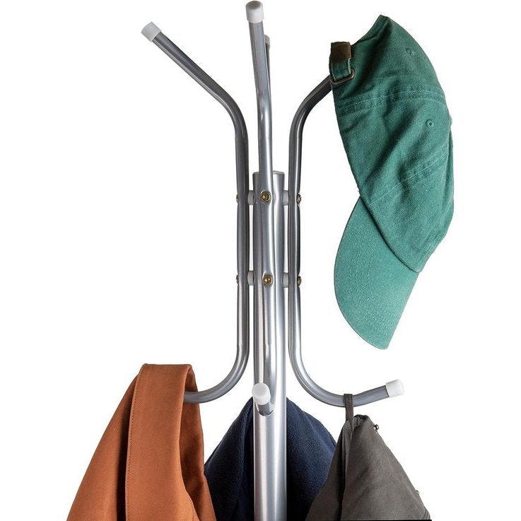 Kapstok van metaal, 8 haken, zilverkleurig