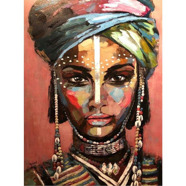 Poster DIN A3 | boho decoratie | decoratie voor de woonkamer of kantoor | decoratieve poster, cadeau, kunstdruk | etnische stijl Afrika | vrouwenportret