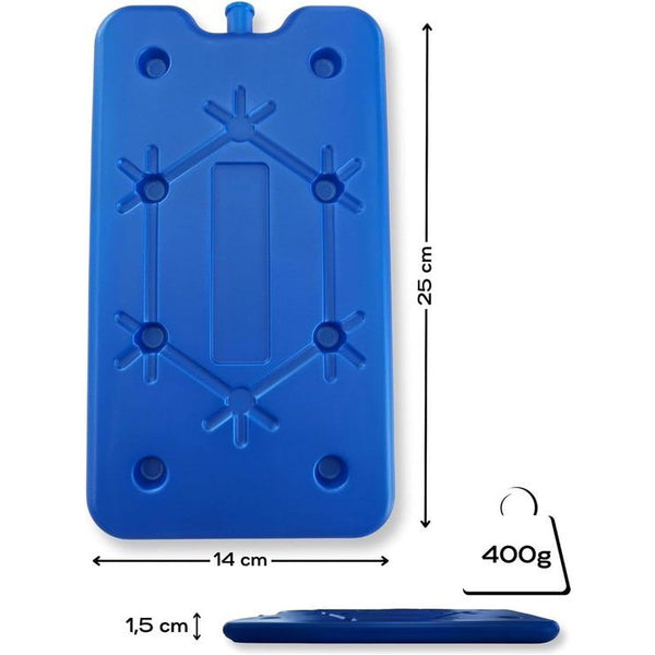 Set van 2 koelelementen met elk 400 ml | 2 blauwe koelelementen voor de koeltas of koelbox | extra plat