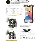 Mobiele telefoonhouder voor op de fiets, roestvrij staal, stuuraansluitingen in 2 maten met 360 graden draaibare universele telefoonhouder fietsstuur geschikt voor smartphones van 4,7-6,8 inch