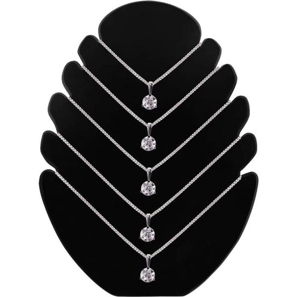 2 stuks fluwelen kettingstandaard, halsketting, sieradendisplay voor het opbergen en presenteren, zwart