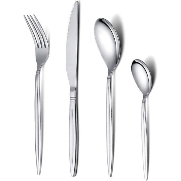 24-delige bestekset, serviesset, roestvrij stalen bestekset, hoogglans gepolijst, vaatwasmachinebestendig (set voor 6 personen)