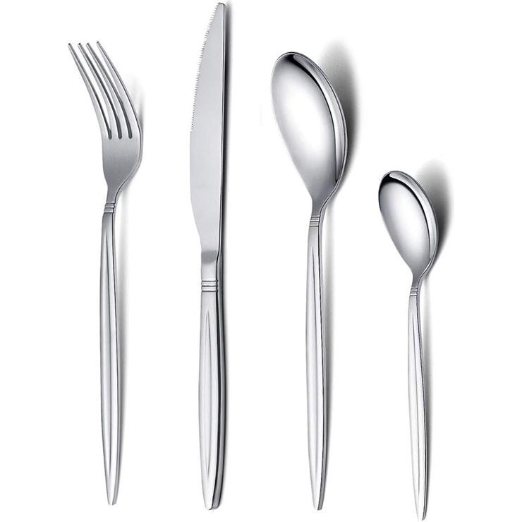 24-delige bestekset, serviesset, roestvrij stalen bestekset, hoogglans gepolijst, vaatwasmachinebestendig (set voor 6 personen)