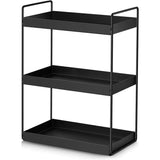 3 Tier staande rekken keuken onderkast plank douche plank badkamer werkblad organizer Vanity Tray cosmetica & make-up opslag kruidenrek, zwart