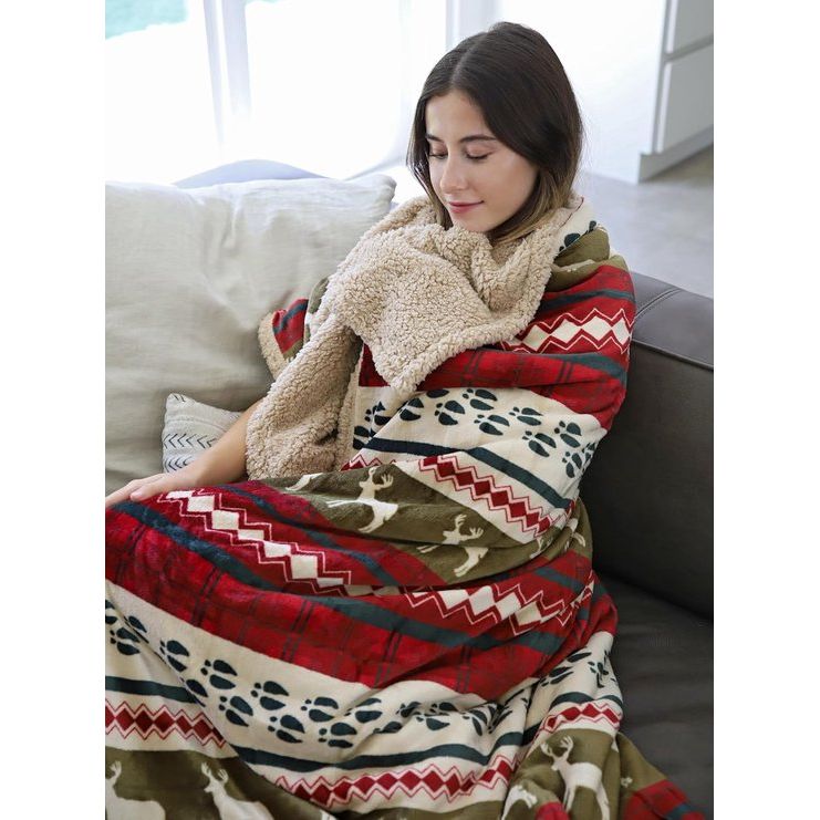 Waterafstotende buitendeken, kampeerdeken, compacte reisdeken met gesp, warm, zacht, ultralicht, winddicht voor picknick, reizen, buitenfestivals, thuis, marineblauw, 147 x 203 cm