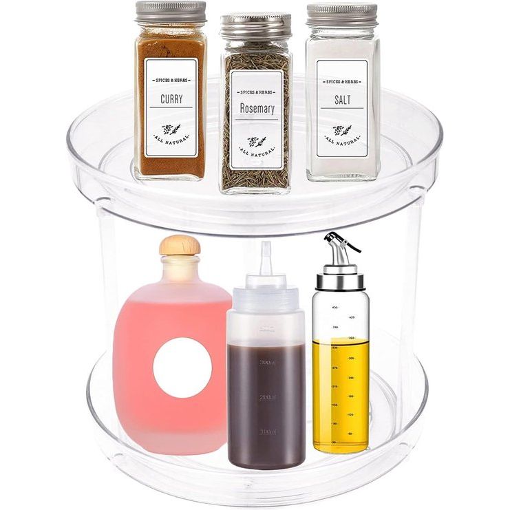 Draaibaar kruidenrek met 2 dieren, voor kast, eetkamer, badkamer, tafel, cosmetica, schoonheidsproduct