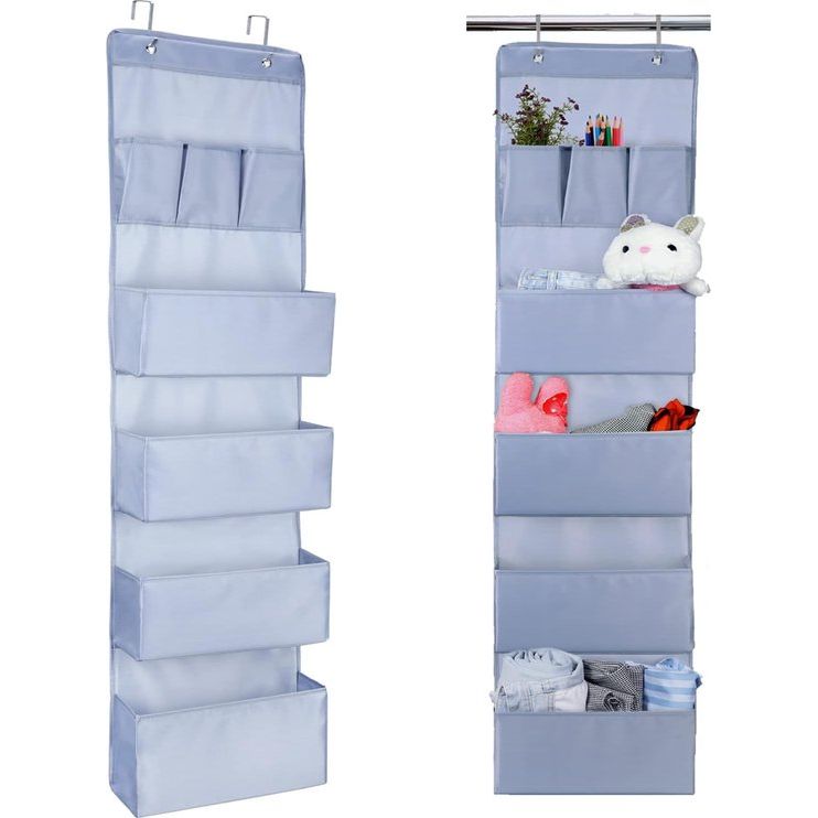 Hangende organizer 7 zakken met 2 haken, multifunctioneel hangend over de deur organizer, hangtas voor kinderkamer woonkamer slaapkamer