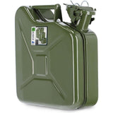 KADAX - Retro jerrycan van 0,8 mm staal - jerrycan voor benzine en diesel, reservetank met drievoudige handgreep, stalen blikje - Groen, 5L