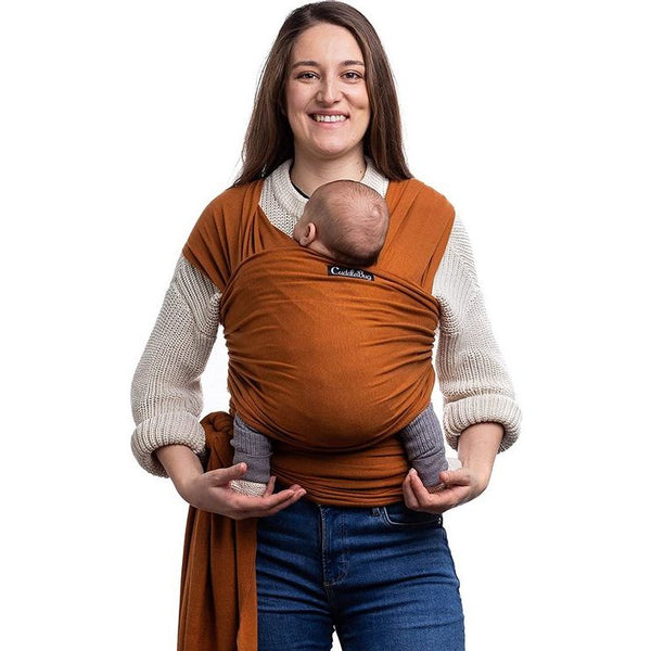 Draagdoek voor baby's en pasgeborenen, elastische babydrager voor pasgeborenen vanaf de geboorte en peuters tot 16 kg, eenvoudig te binden (bruin/bruin)