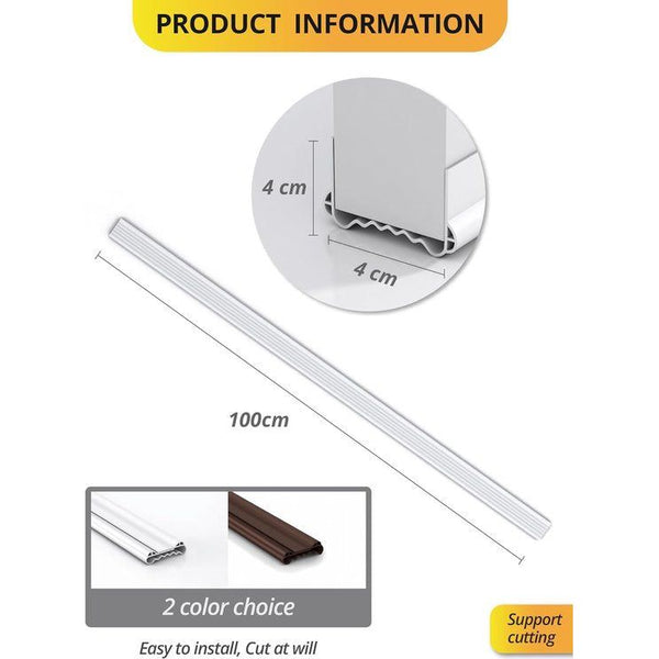 ochtstopper, 2 stuks, 100 cm, voor deuren, geschikt voor 3-5 cm dikte, maximale gatenvulling 2,5 cm, kan vrij worden gesneden, snel en eenvoudig worden aangebracht, als geluidsisolatie, bescherming tegen kou (wit)