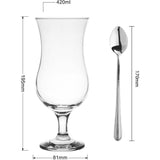 420 ml, set van 6, glas voor alcoholische cocktails, longdrinkglazen, cocktailglazen, drinkglazen, partyglazen, perfect voor thuis, restaurants, theelepels inbegrepen