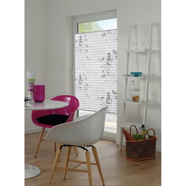 Bella Pleated Blind, No Drilling Required, Opaque, Translucent, Easy to Shorten in Width, White, 40 x 130 cm (W x H)