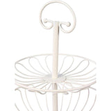 3-trapse decoratieve fruitmand, wit, 33 x 33 cm
