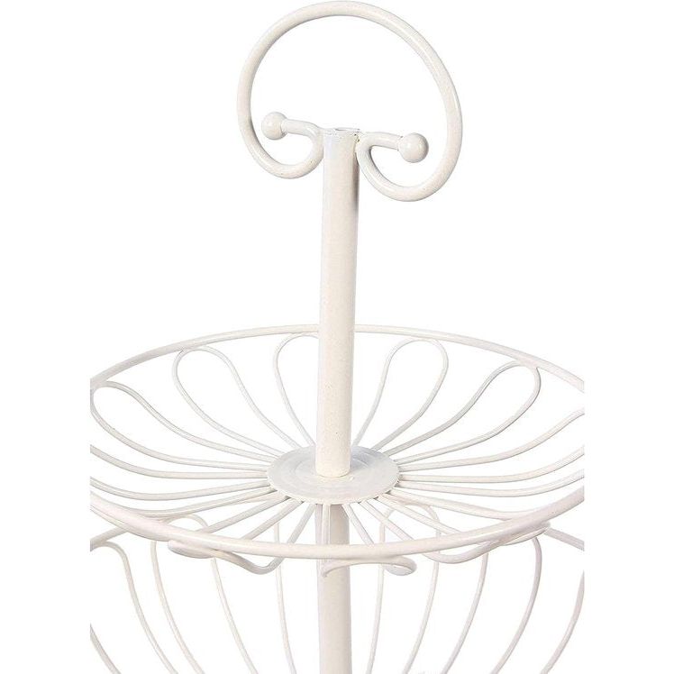 3-trapse decoratieve fruitmand, wit, 33 x 33 cm