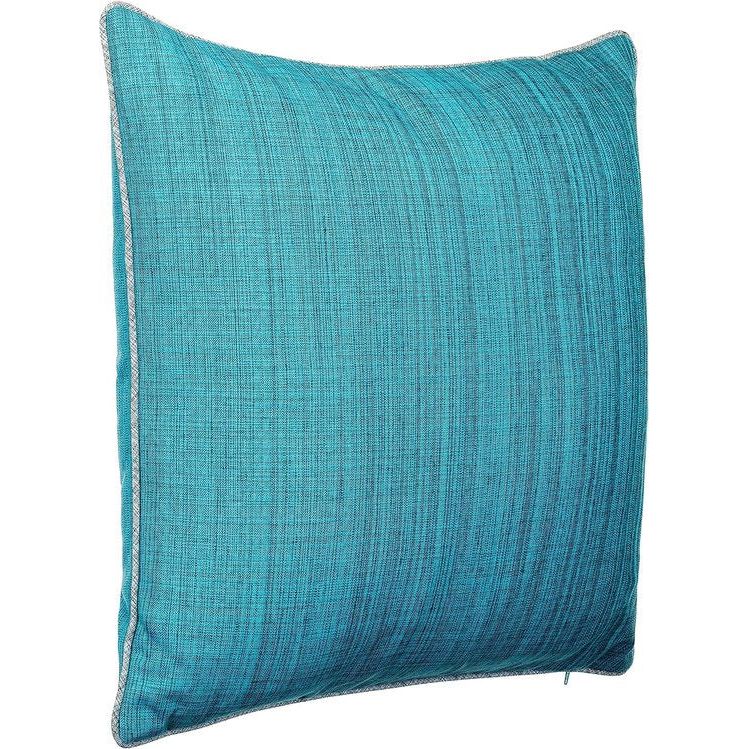 Outdoor tuinkussen decoratief kussen met biezen, linnen look, effen, vuil- en waterafstotend, met ritssluiting, 45 x 45 cm, set van 4, turkoois