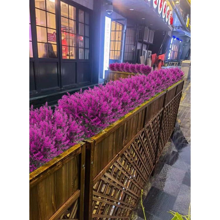 12 Bundles Artificial Lavender Flowers Artificial Flowers Red Lotus Bushes Fake Plant Artificial Shrubs Plastic Flowers Decoration Indoor for Home Garden Window Porch Flowers Arrangement Wedding